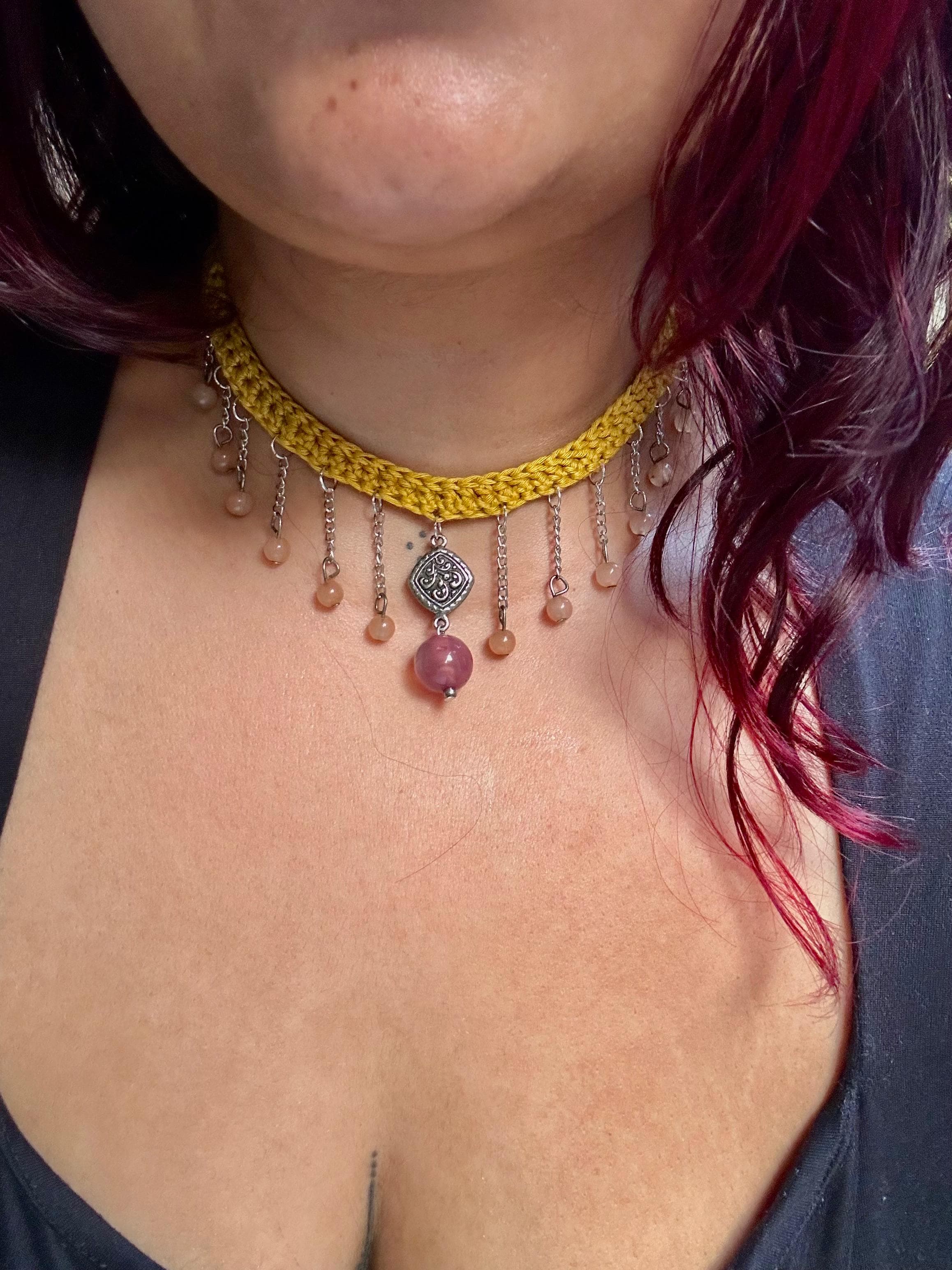 Aqua Stone Cord Necklace
